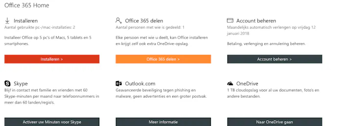 08 Het Office 365 Home-abonnement is ideaal: je kunt het met vijf personen gebruiken.