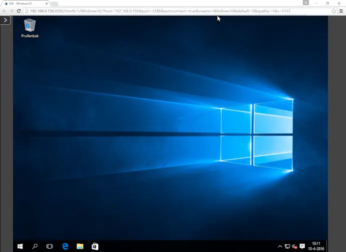 Na de installatie in een virtuele machine op een QNAP-nas kun je Windows gebruiken via de browser.