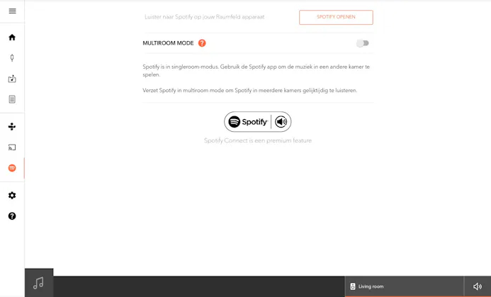 Spotify via de Raumfeld app op de Soundbar afspelen