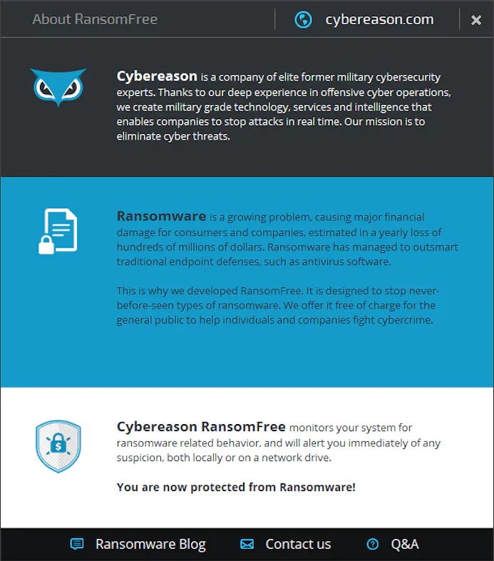 Tip 03 RansomFree Cybereason beschermt je computer tegen bekende en onbekende ransomware.