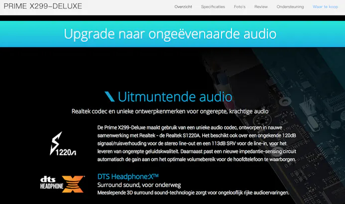 De ASUS Prime X299 Deluxe biedt meer audioplezier dan het gemiddelde moederbord.