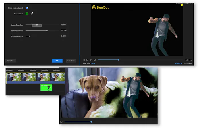 Met green screen plaats je een object uit een clip tegen een nieuwe video-achtergrond.