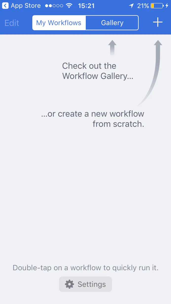 Maak een workflow of kies er één uit de Gallery.