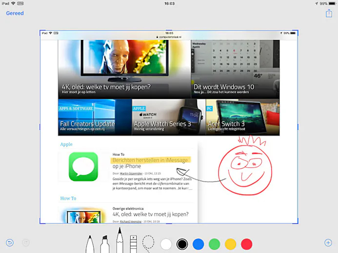 Annoteer screenshots direct in iOS 11
