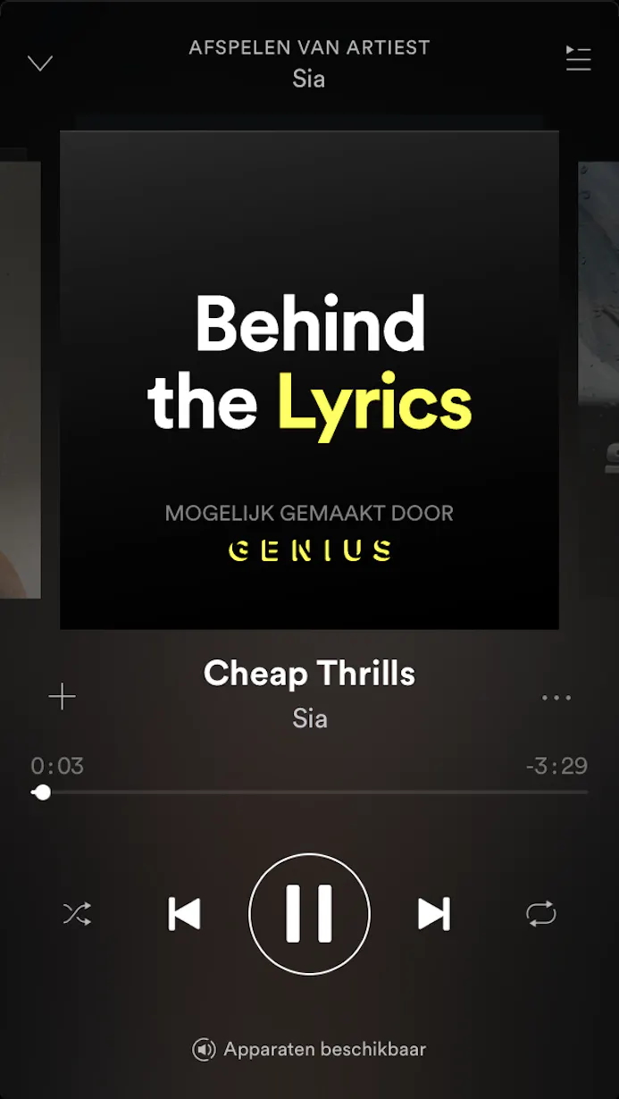 Behind the Lyrics is een dienst van Genius.