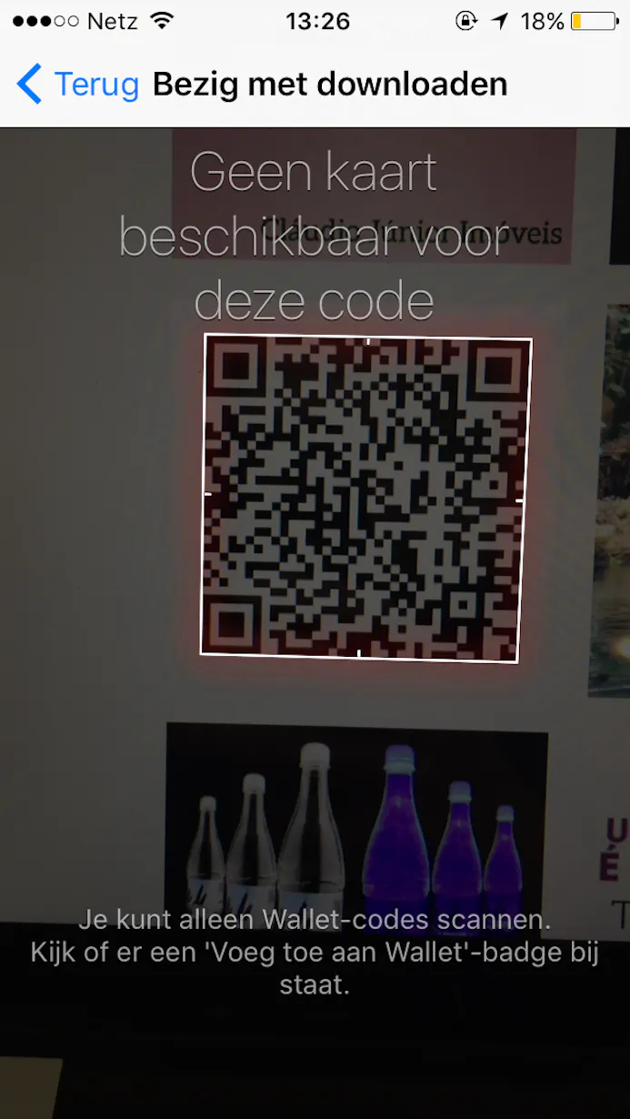 Scan een code en deze wordt automatisch aan Wallet toegevoegd.