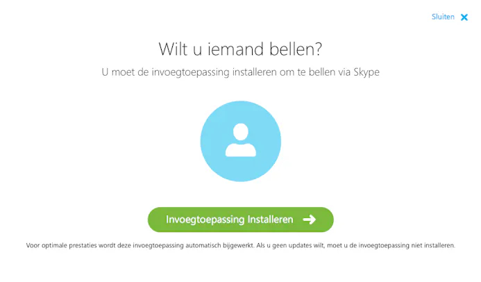 Tip 03 Om iemand via Skype for Web te kunnen videobellen, moet je een invoegtoepassing installeren.