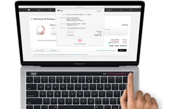 De aan-uit-knop van de nieuwe MacBook Pro is voorzien van Touch ID.