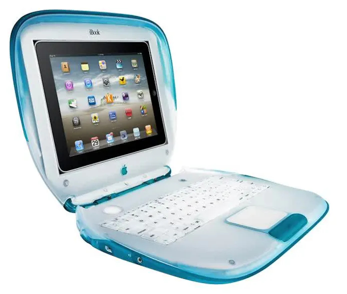 Heb je ergens nog een oude iBook liggen, dan kun je hem ombouwen naar een iPad-dock.