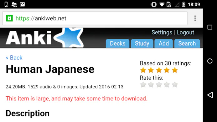 Tip 09 Deze kaartenset hoort bij een app om Japans te leren. Zo kun je alle woorden uit die app met Anki studeren.
