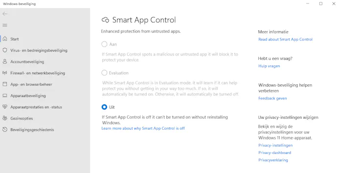 De Smart App Control-functie zal bij de 22H2-update breed worden uitgerold.