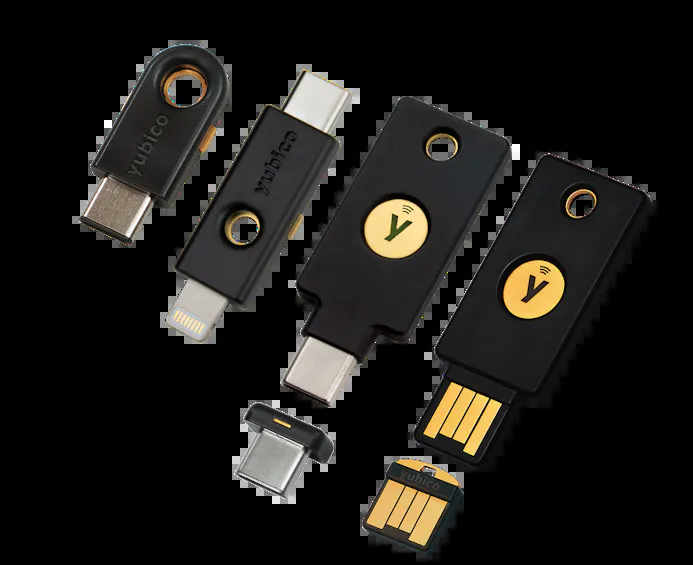 12 Yubikey biedt meerdere modellen hardwarematige beveiligingssleutels die onderling alleen verschillen in de manier van verbinden met pc of smartphone.