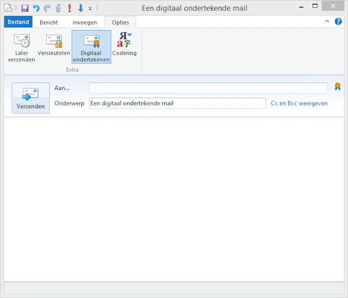 Digitaal ondertekenen van een mail in Windows Live Mail