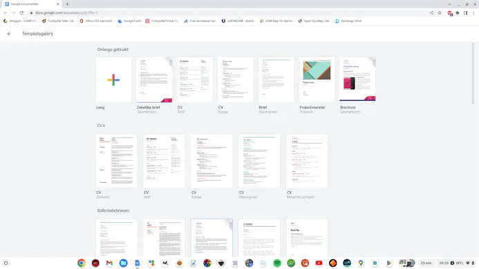 Google Docs onder ChromeOS op de Chromebook als PWA