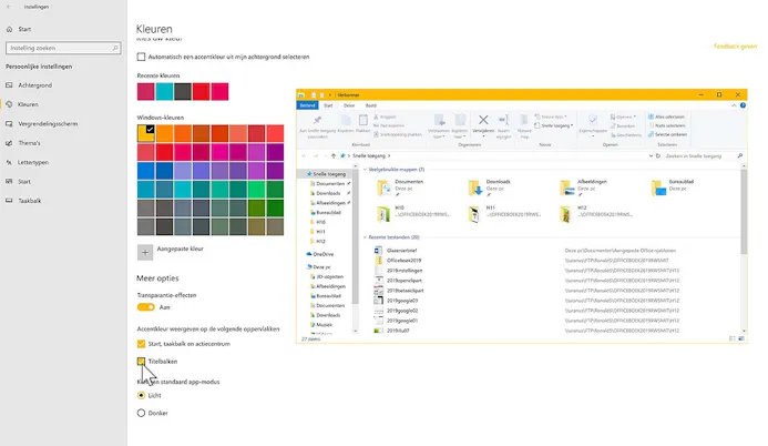 Kies zelf (accent)kleuren in Windows 10