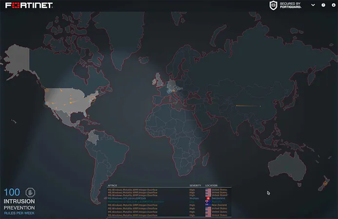 Ook Fortinet laat live cyberattacks zien