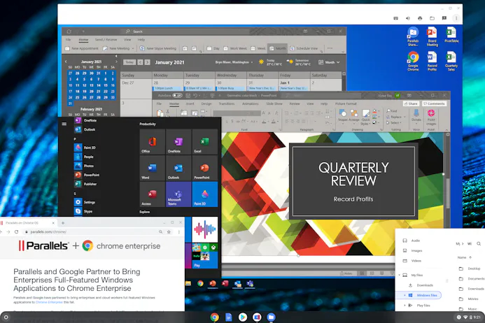 Windows 10 op Chrome OS.