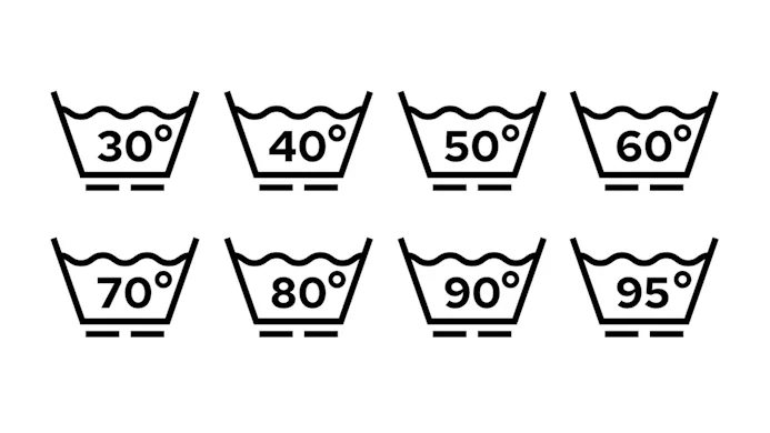 waslabel kleding symbolen  wol