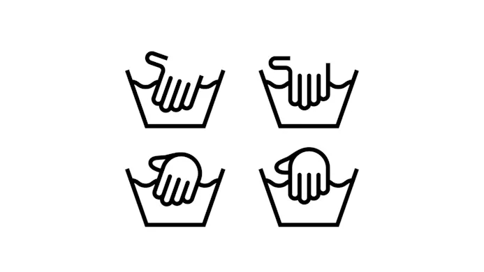 waslabel kleding symbolen handwas
