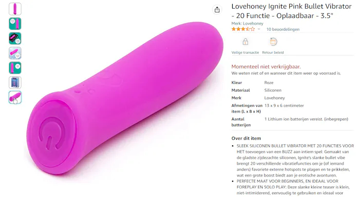 Lovehoney Ignite Pink Bullet Vibrator