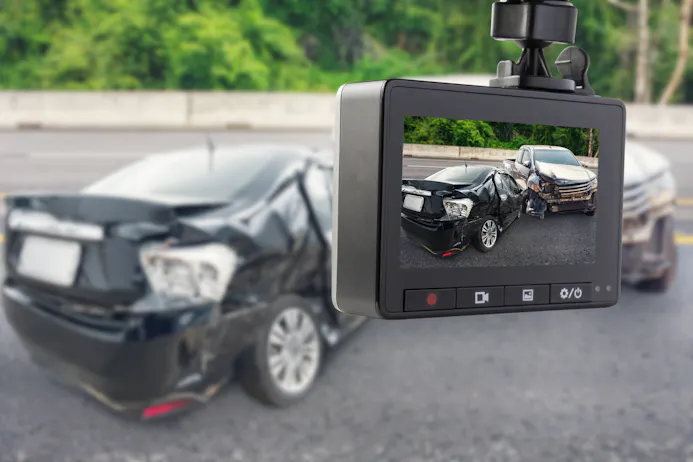 Auto-ongeluk vastgelegd door een dashcam