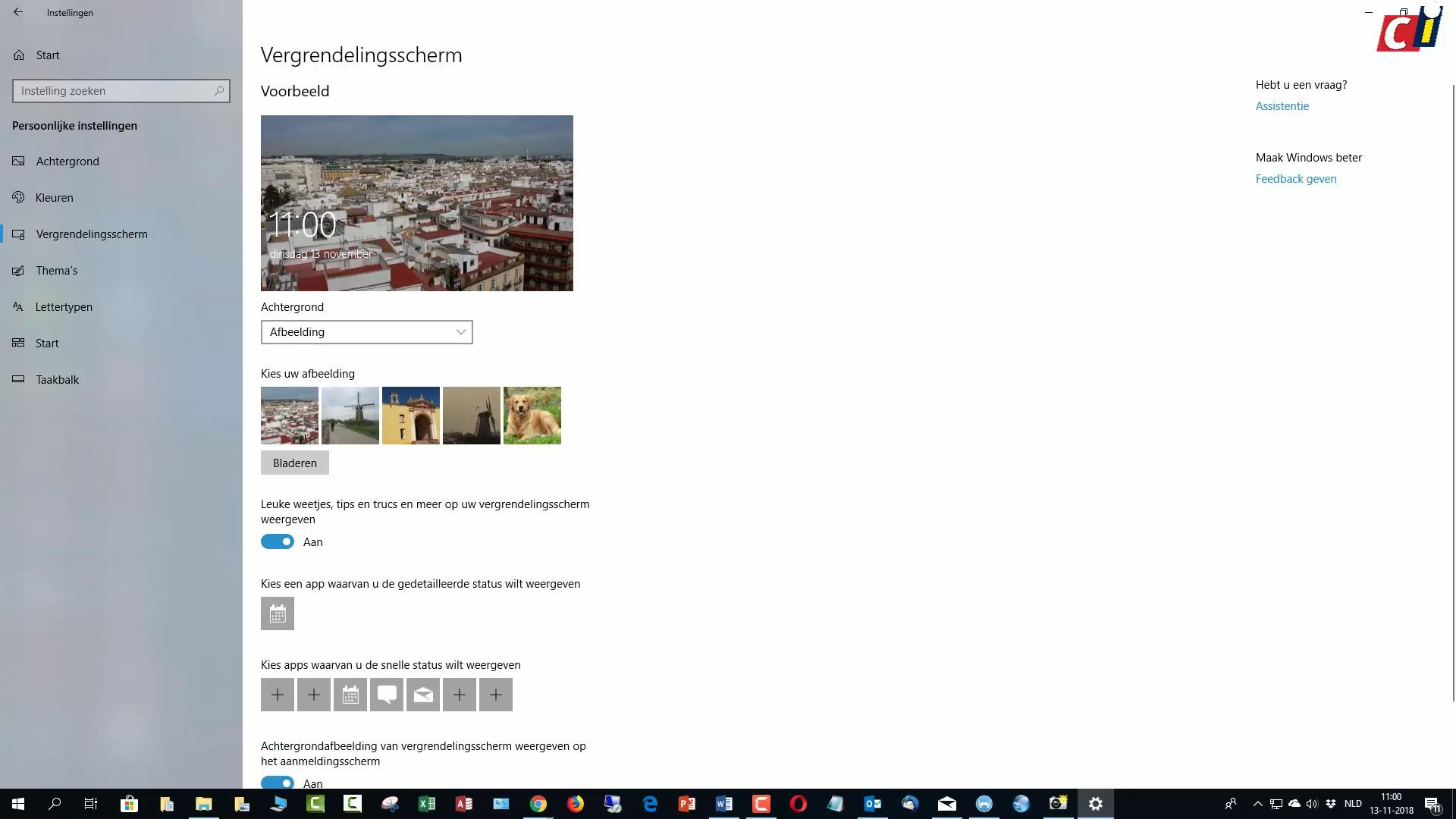 Windows 10: vergrendelingsscherm inrichten