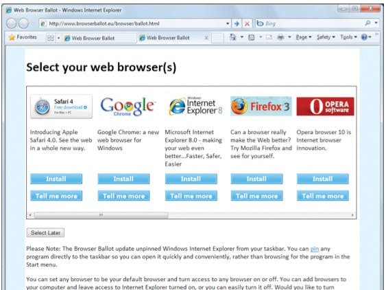 Het browser-keuzescherm: welke is de beste?