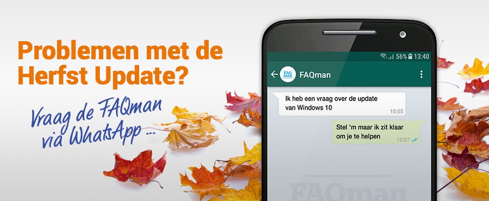 Vraag de FAQman via WhatsApp...