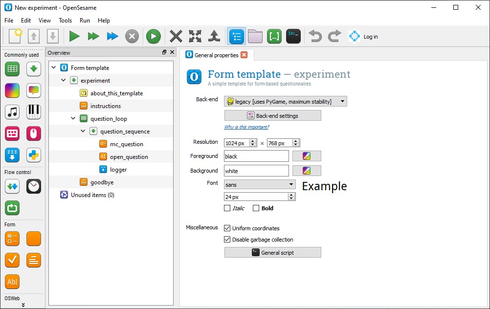 OpenSesame - Onderzoek doen