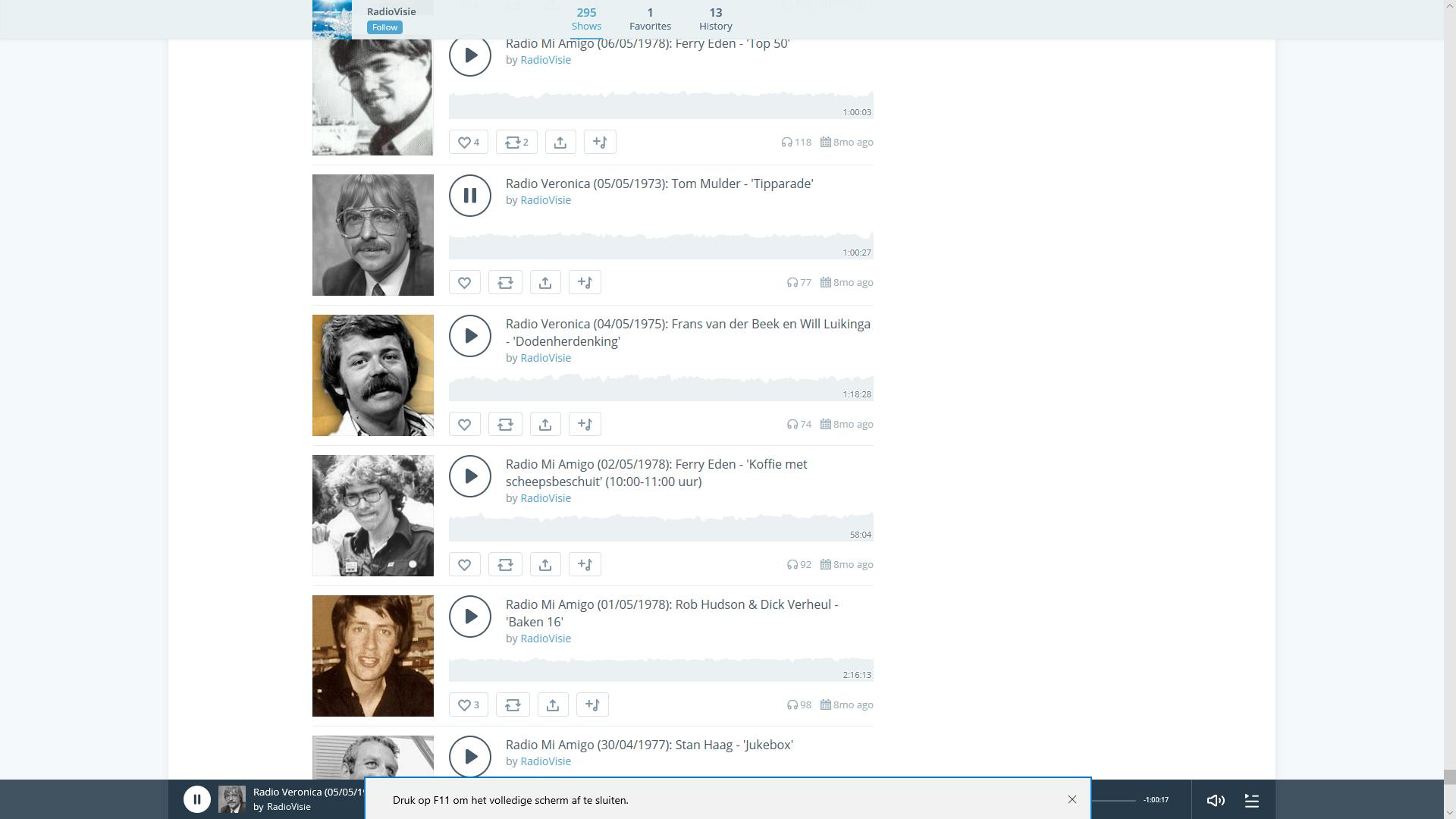 Mixcloud - Complete radio-uitzendingen uit het verleden