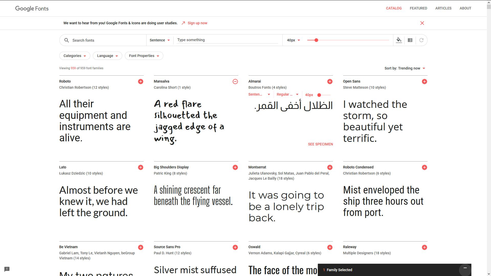 Google Fonts - Een grote collectie gratis lettertypen