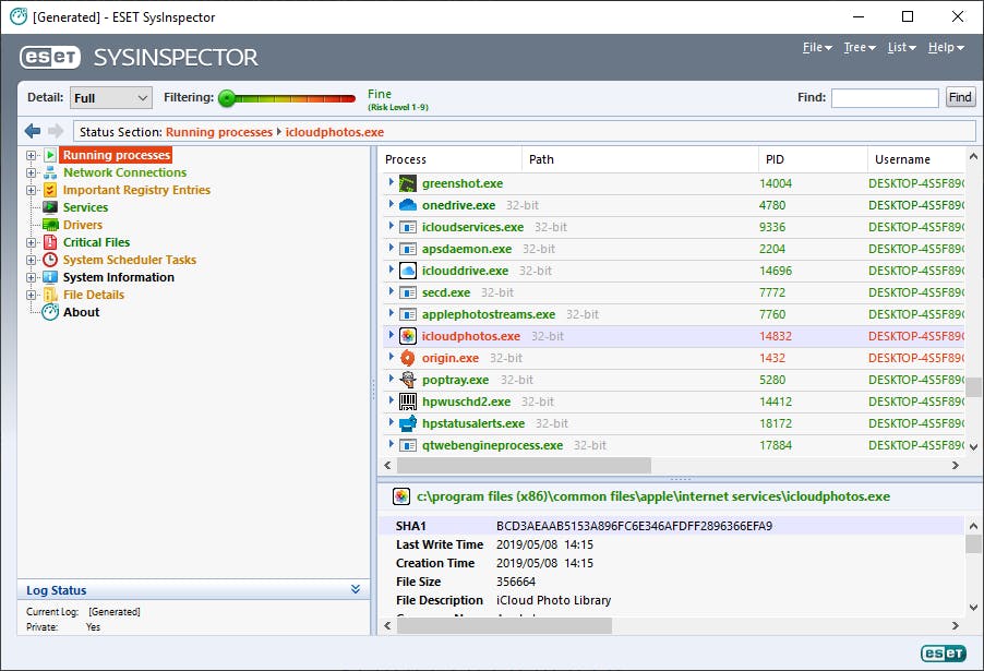 SysInspector - Controleer het systeem op mogelijke risico’s