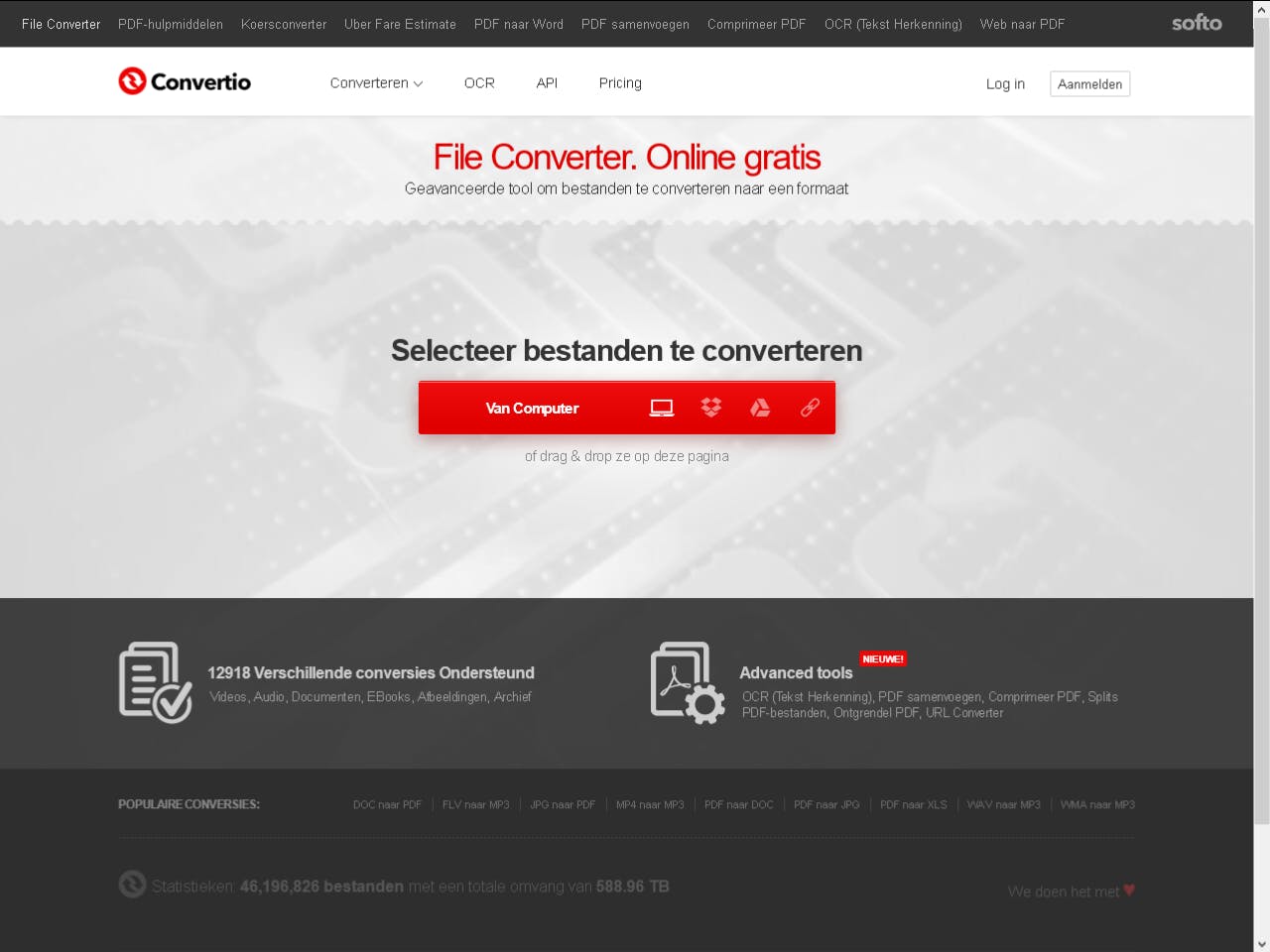 Convertio - Converteer allerlei soorten bestanden