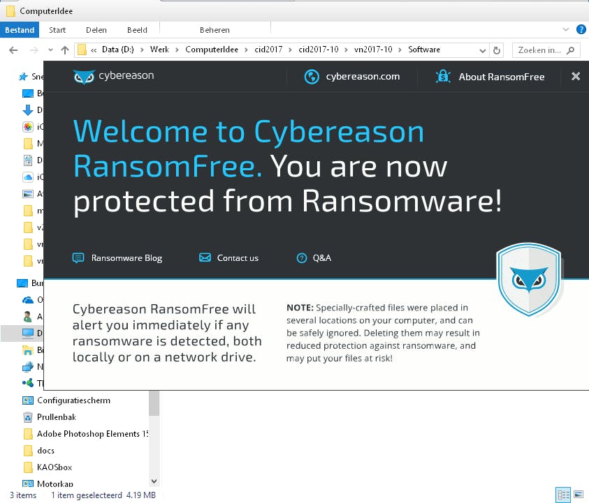 RamsomFree - Bescherm uzelf tegen ransomware