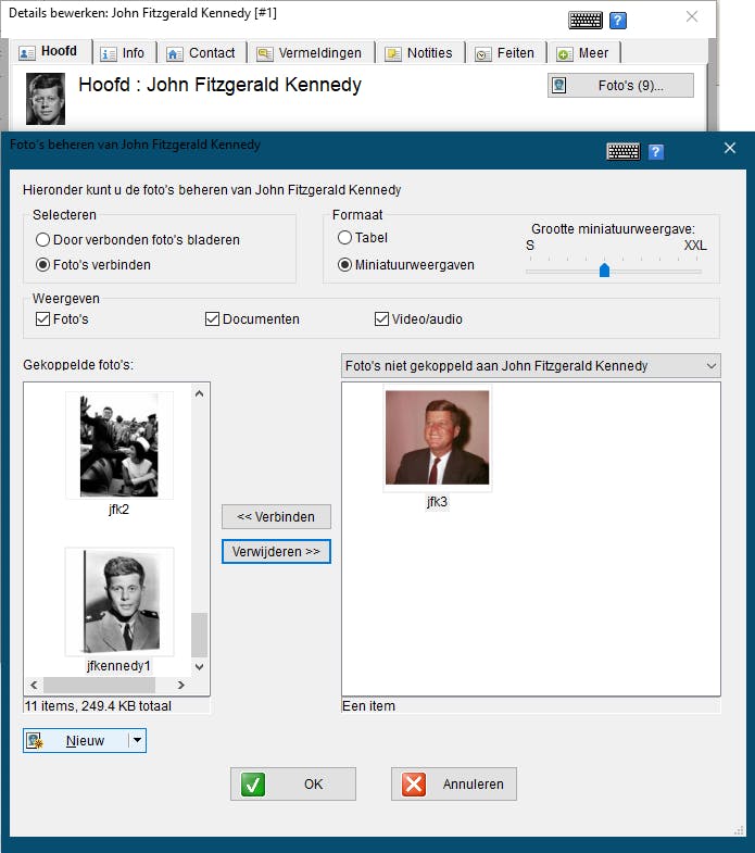 Tip 03 Zo zag een willekeurig gekozen gedcom-bestand er uit, eenmaal geïmporteerd in Family Tree Builder.