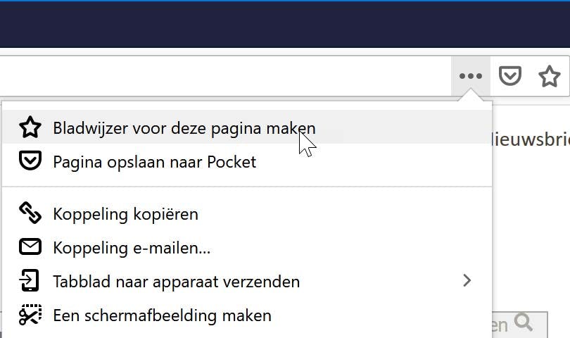 Voeg een bladwijzer toe in Firefox