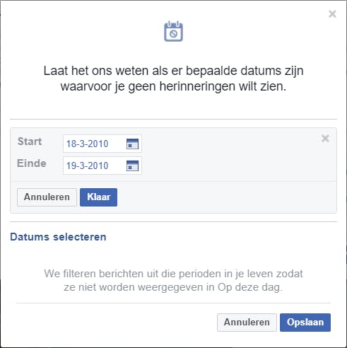 Tip 14 Misschien wil je van een periode in het verleden geen herinneringen ontvangen.