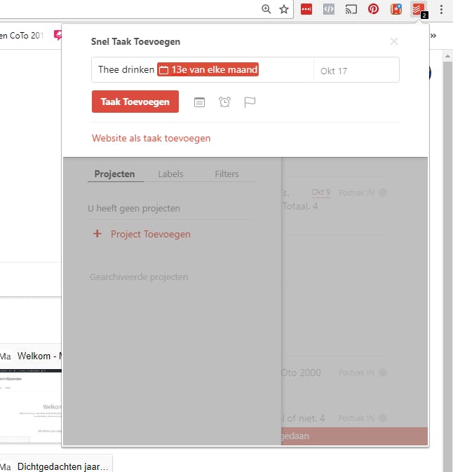 Todoist is best slim wat betreft het invoeren van afspraken.