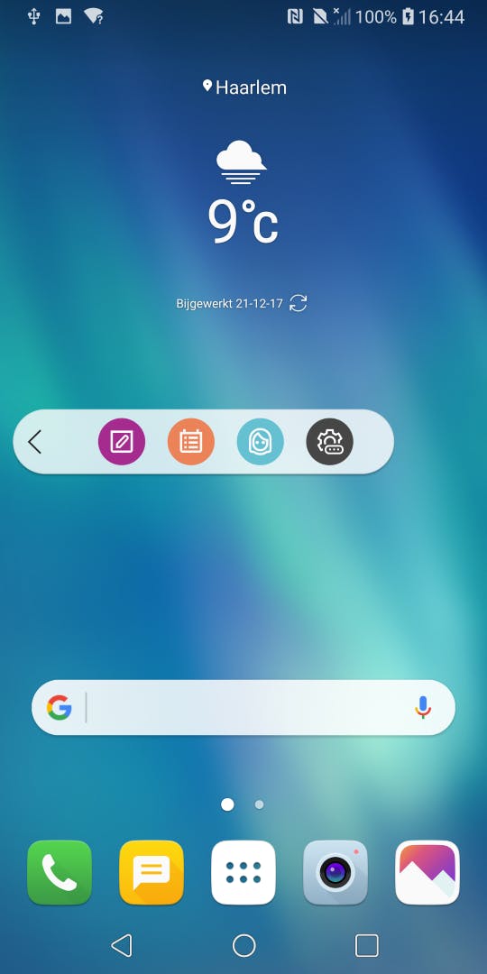 De zwevende balk en kleurcalibratie in Android 7.1.