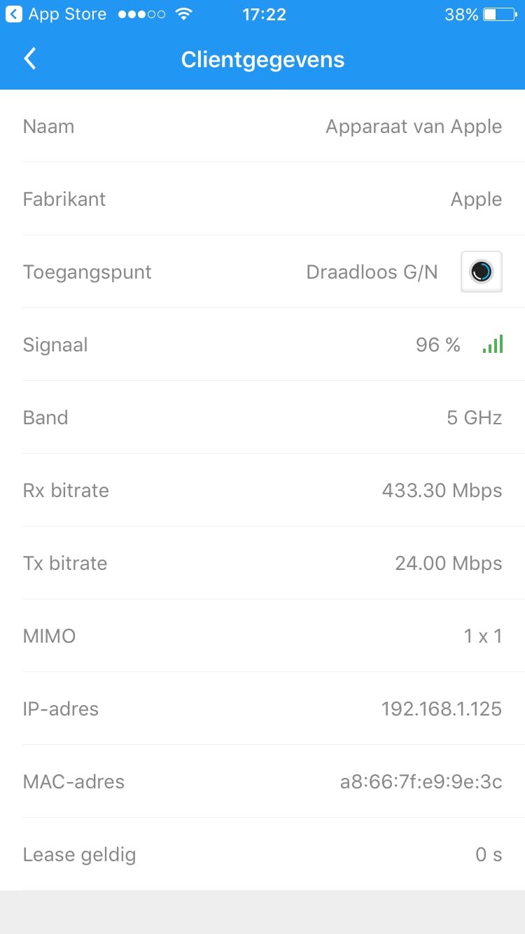 Ook over clients geeft AmpliFi veel informatie.