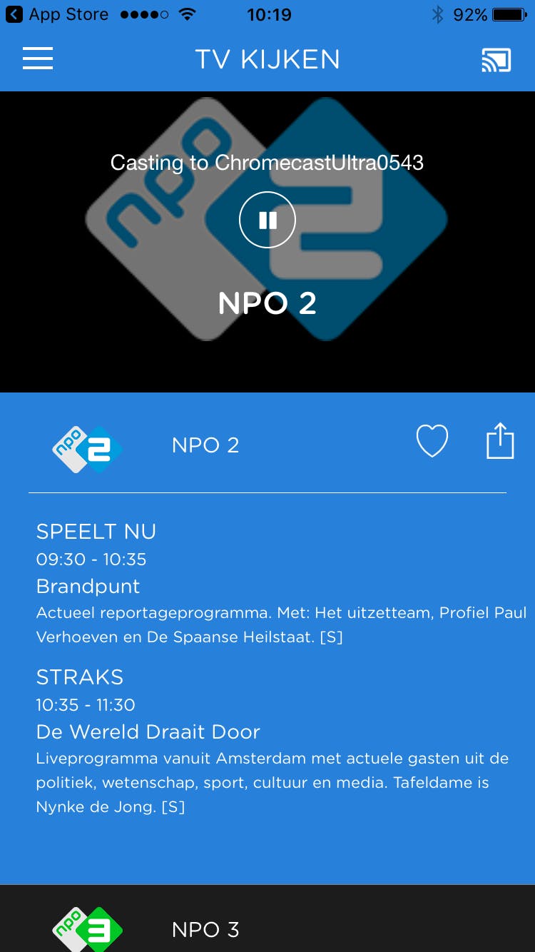 In de Knippr-app is er een Chromecast-functie beschikbaar.