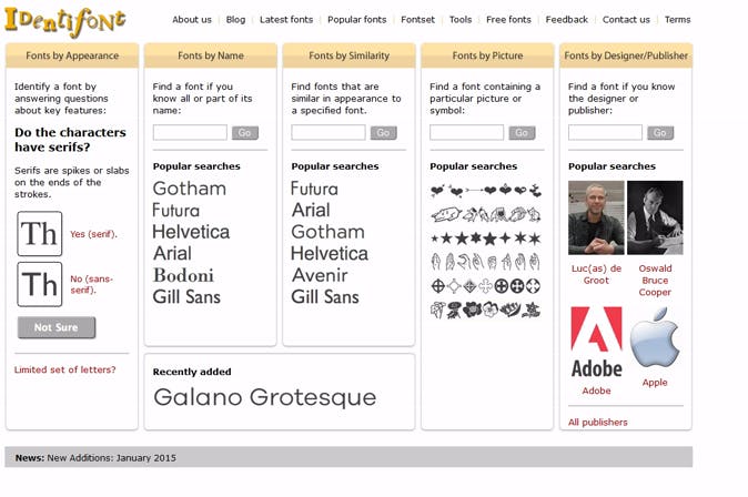 Identifont helpt je het lettertype vinden aan de hand van Ja / Nee-vragen.