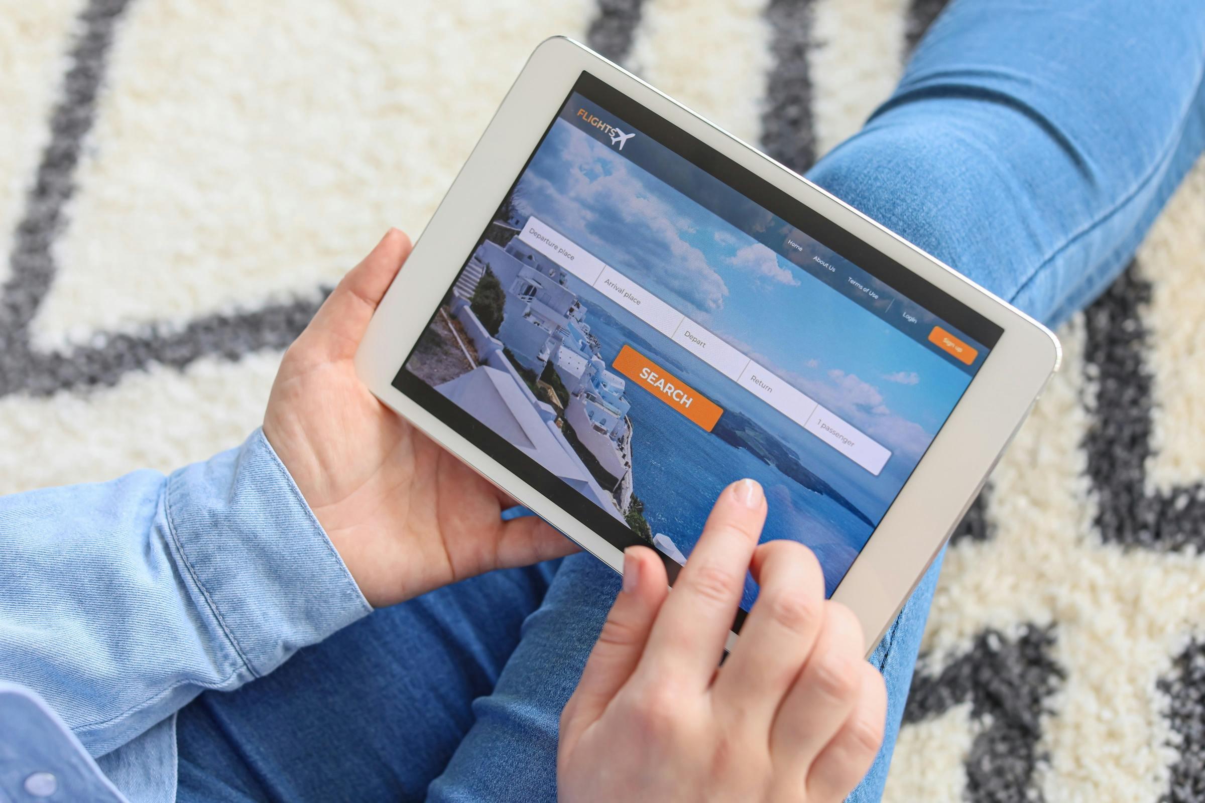 Tablet met internetpagina