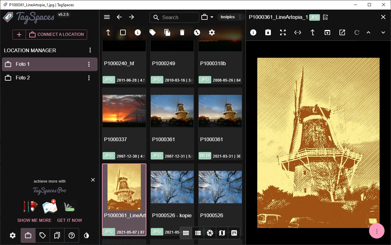 Wat je met bestanden kunt, hangt af van het type. Zo is er een ingebouwde fotoviewer.