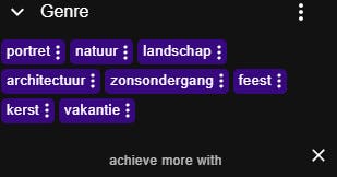 Onze eerste zelfgemaakte groep met tags.