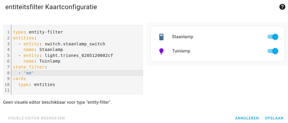 Toon deze lampen alleen wanneer ze aan zijn.