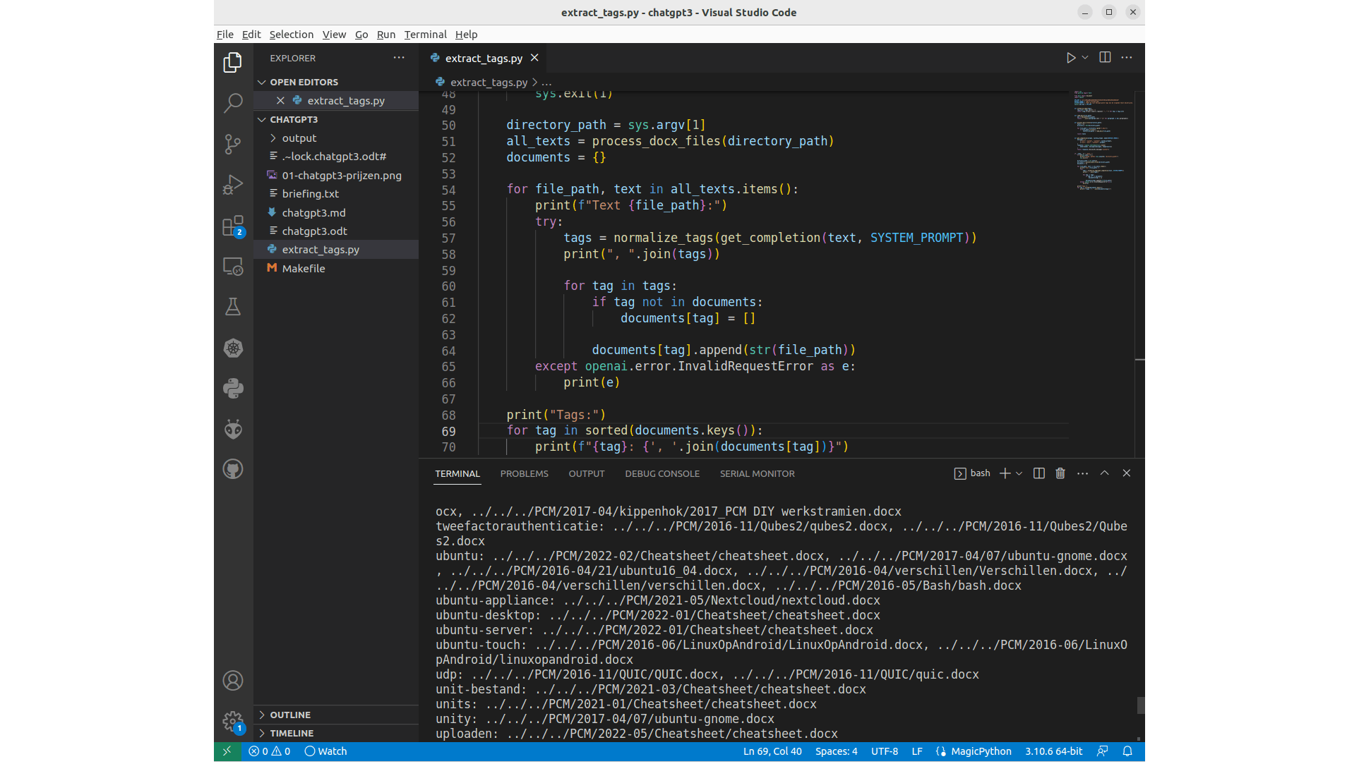 Kijk welke documenten over specifieke tags gaan.