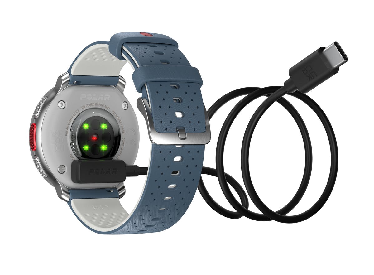 Aan de binnenzijde de sensors en de aansluiting voor de usb-kabel.