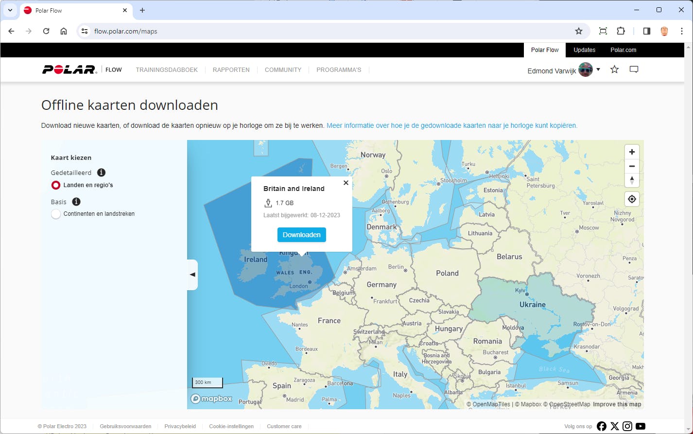 Naast de standaard kaarten kunnen meer gedetailleerde geüpload worden.