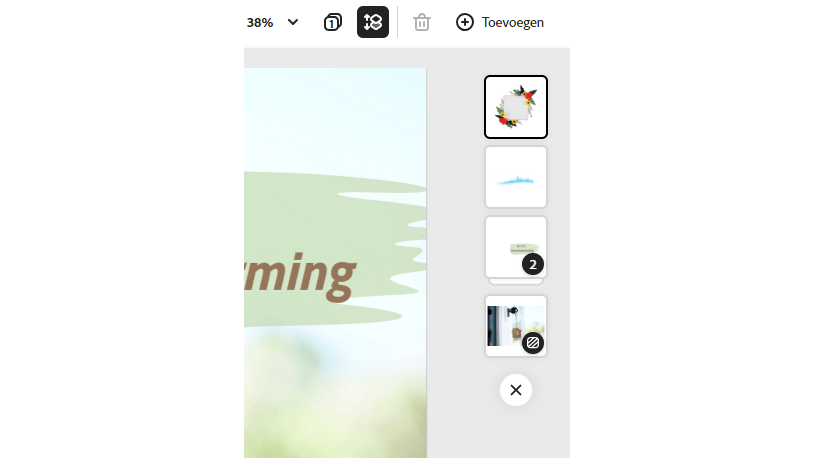 Het is mogelijk om de volgorde van de lagen aan te passen.